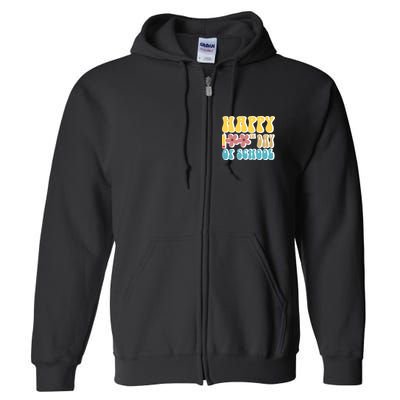 Happy 100th Day Of School Cute Retro Flower Full Zip Hoodie