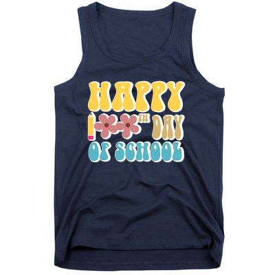 Happy 100th Day Of School Cute Retro Flower Tank Top