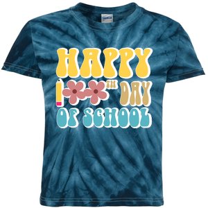 Happy 100th Day Of School Cute Retro Flower Kids Tie-Dye T-Shirt