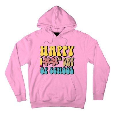 Happy 100th Day Of School Cute Retro Flower Hoodie