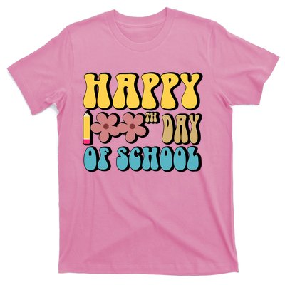 Happy 100th Day Of School Cute Retro Flower T-Shirt