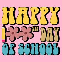 Happy 100th Day Of School Cute Retro Flower T-Shirt