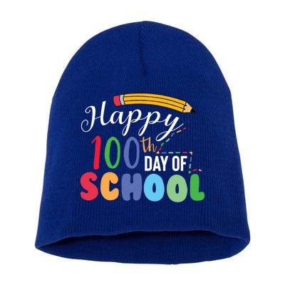 Happy 100th Day Of School Teacher Student Gift Short Acrylic Beanie