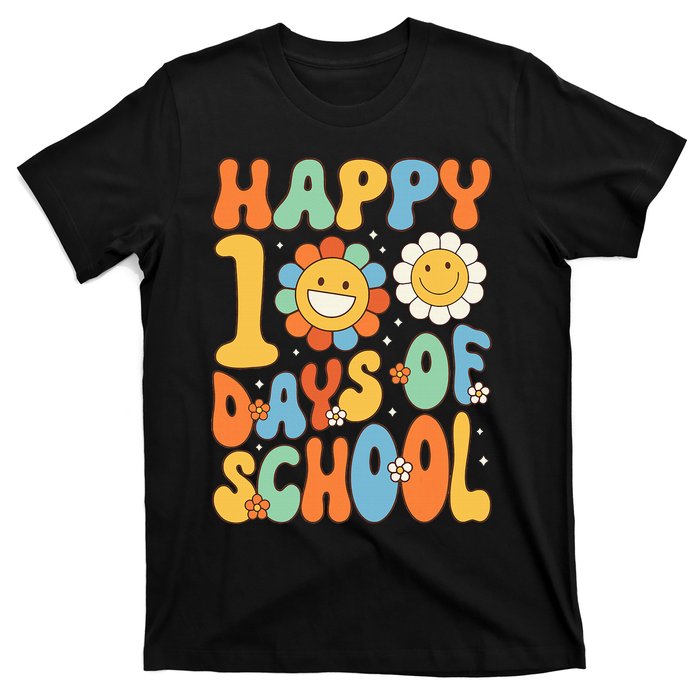 Happy 100 Days Of School Groovy 100th Day Of School T-Shirt