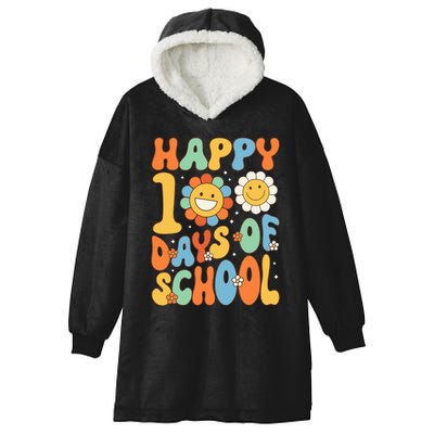 Happy 100 Days Of School Groovy 100th Day Of School Hooded Wearable Blanket