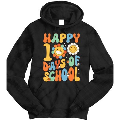 Happy 100 Days Of School Groovy 100th Day Of School Tie Dye Hoodie