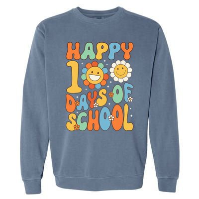 Happy 100 Days Of School Groovy 100th Day Of School Garment-Dyed Sweatshirt