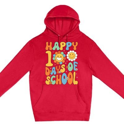 Happy 100 Days Of School Groovy 100th Day Of School Premium Pullover Hoodie