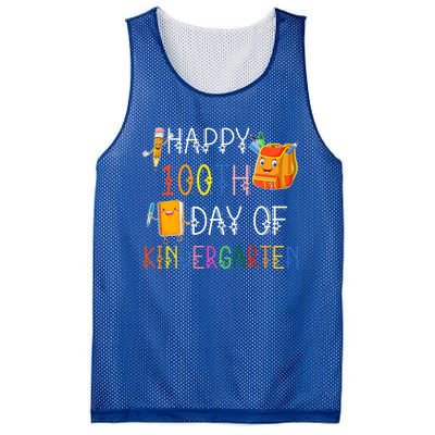 Happy 100th Day Of Kindergarten Funny 100 Days Of School Meaningful Gift Mesh Reversible Basketball Jersey Tank