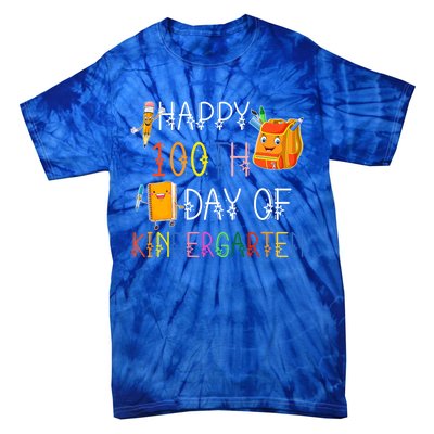 Happy 100th Day Of Kindergarten Funny 100 Days Of School Meaningful Gift Tie-Dye T-Shirt