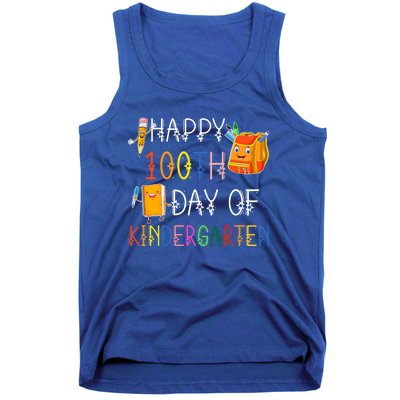 Happy 100th Day Of Kindergarten Funny 100 Days Of School Meaningful Gift Tank Top