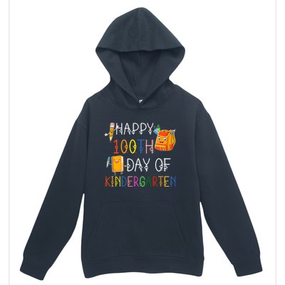 Happy 100th Day Of Kindergarten Funny 100 Days Of School Meaningful Gift Urban Pullover Hoodie