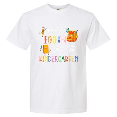 Happy 100th Day Of Kindergarten Funny 100 Days Of School Meaningful Gift Garment-Dyed Heavyweight T-Shirt