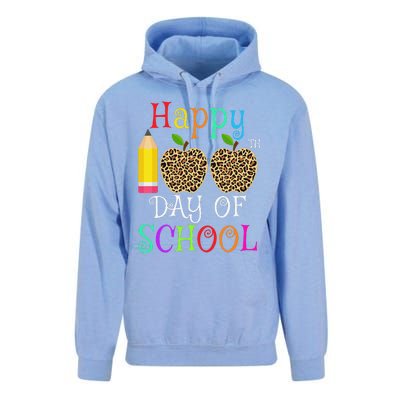 Happy 100th Day Of School Leopard Print Teacher Student Unisex Surf Hoodie