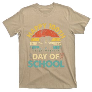 Happy 100th Day Of School Teacher Reading Book Design T-Shirt