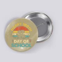 Happy 100th Day Of School Teacher Reading Book Design Button