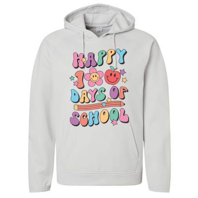 Happy 100 Days Of School Teacher Performance Fleece Hoodie