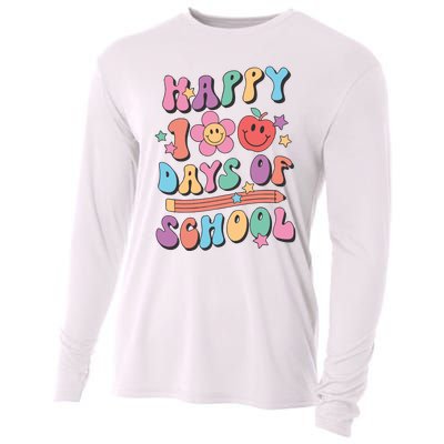 Happy 100 Days Of School Teacher Cooling Performance Long Sleeve Crew