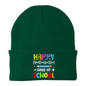 Happy 100th Day Of School Math Teacher 100 Days Knit Cap Winter Beanie