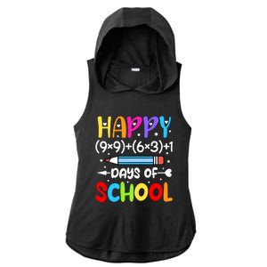 Happy 100th Day Of School Math Teacher 100 Days Ladies PosiCharge Tri-Blend Wicking Draft Hoodie Tank