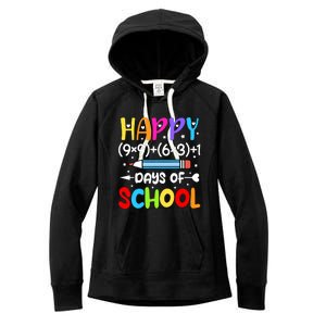 Happy 100th Day Of School Math Teacher 100 Days Women's Fleece Hoodie