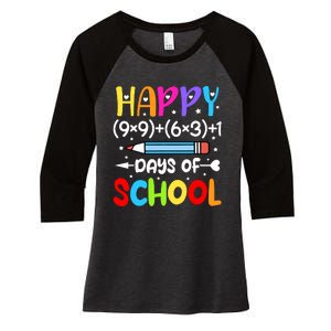 Happy 100th Day Of School Math Teacher 100 Days Women's Tri-Blend 3/4-Sleeve Raglan Shirt