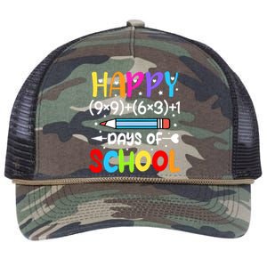 Happy 100th Day Of School Math Teacher 100 Days Retro Rope Trucker Hat Cap