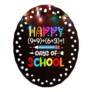 Happy 100th Day Of School Math Teacher 100 Days Ceramic Oval Ornament