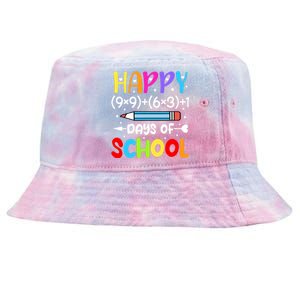 Happy 100th Day Of School Math Teacher 100 Days Tie-Dyed Bucket Hat