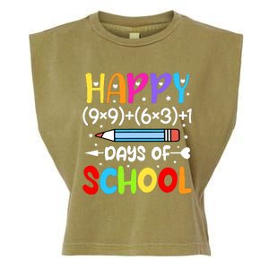 Happy 100th Day Of School Math Teacher 100 Days Garment-Dyed Women's Muscle Tee