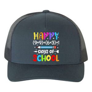 Happy 100th Day Of School Math Teacher 100 Days Yupoong Adult 5-Panel Trucker Hat