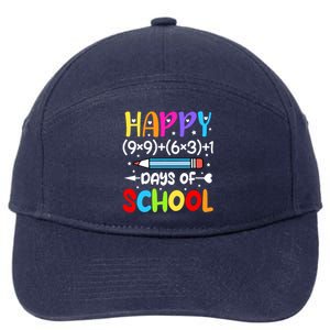 Happy 100th Day Of School Math Teacher 100 Days 7-Panel Snapback Hat