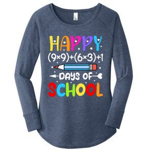 Happy 100th Day Of School Math Teacher 100 Days Women's Perfect Tri Tunic Long Sleeve Shirt