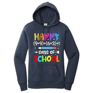 Happy 100th Day Of School Math Teacher 100 Days Women's Pullover Hoodie