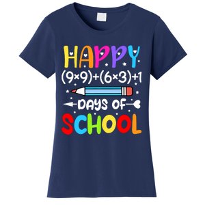 Happy 100th Day Of School Math Teacher 100 Days Women's T-Shirt