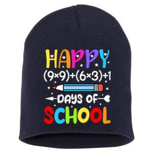 Happy 100th Day Of School Math Teacher 100 Days Short Acrylic Beanie