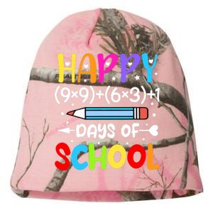 Happy 100th Day Of School Math Teacher 100 Days Kati - Camo Knit Beanie