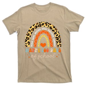 Happy 100th Day Of School Teacher 100 Days Rainbow Leopard T-Shirt