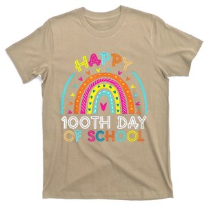 Happy 100th Day Of School Teacher 100 Days Rainbow T-Shirt