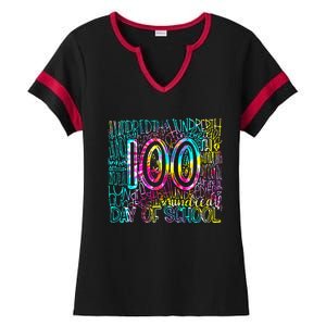 Happy 100th Day Of School Teacher Appreciation Ladies Halftime Notch Neck Tee