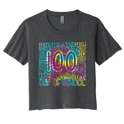 Happy 100th Day Of School Teacher Appreciation Women's Crop Top Tee