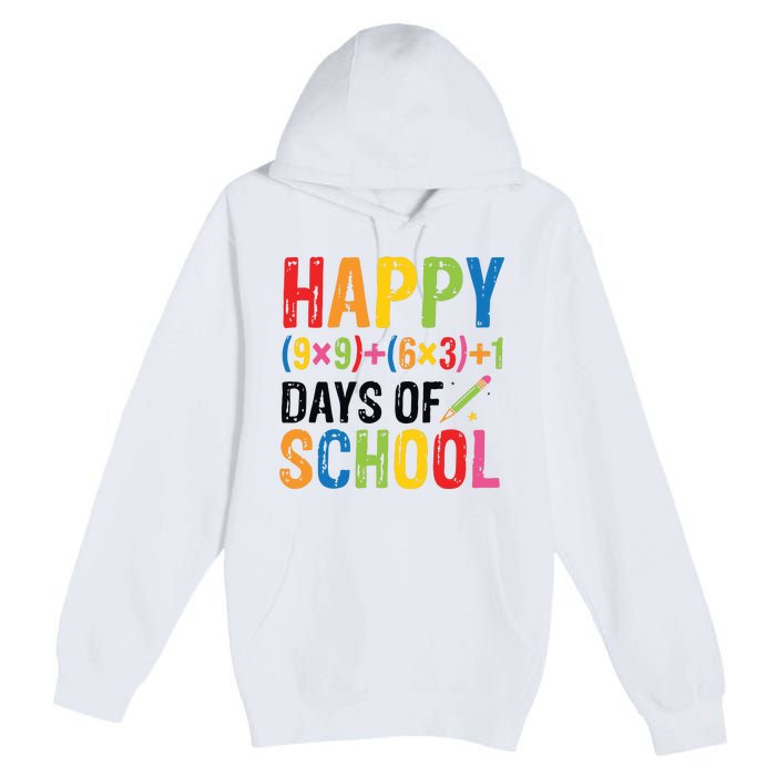 Happy 100 Days Of School 100th Day Teacher Premium Pullover Hoodie