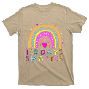 Happy 100th Day Of School Teacher 100 Days Smarter Rainbow T-Shirt