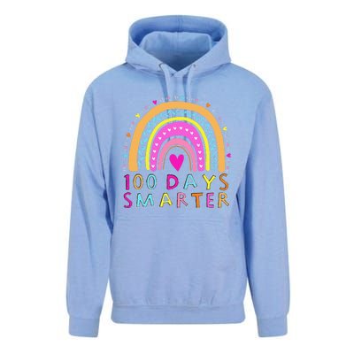 Happy 100th Day Of School Teacher 100 Days Smarter Rainbow Unisex Surf Hoodie