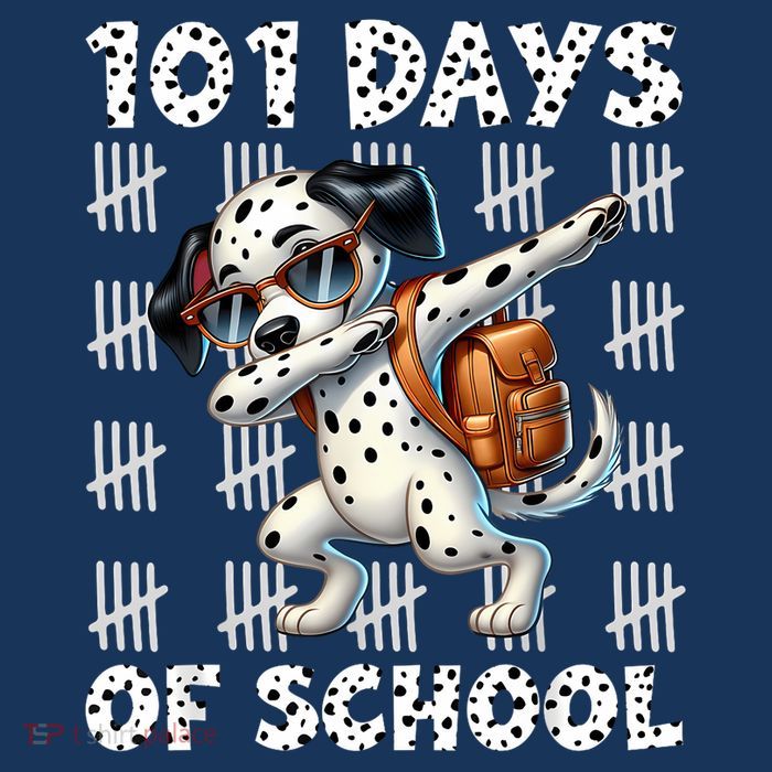 Happy 101 Days Of School Funny Dabbing Dog Student Teacher Kids T-Shirt