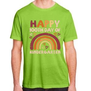 Happy 100th Day Of Kindergarten Rainbow 100 Days Teacher Cute Gift Adult ChromaSoft Performance T-Shirt