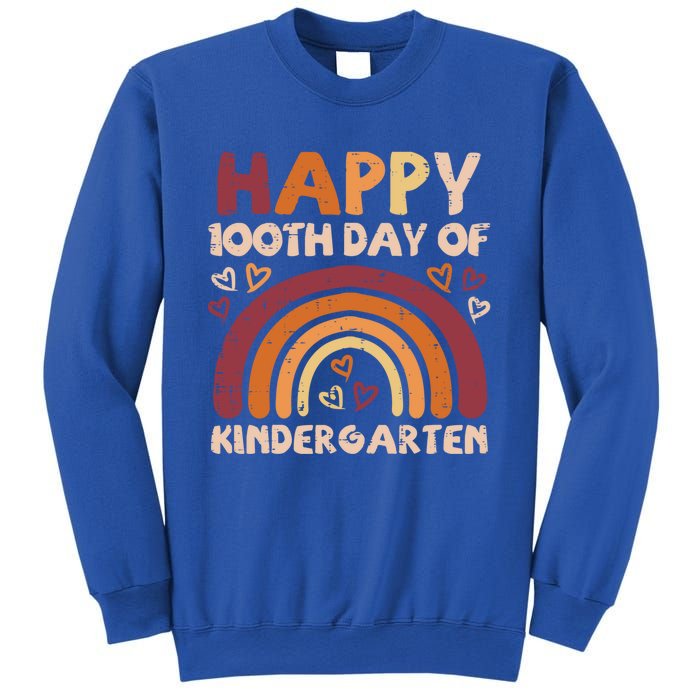 Happy 100th Day Of Kindergarten Rainbow 100 Days Teacher Cute Gift Sweatshirt