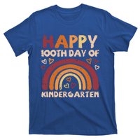 Happy 100th Day Of Kindergarten Rainbow 100 Days Teacher Cute Gift T-Shirt