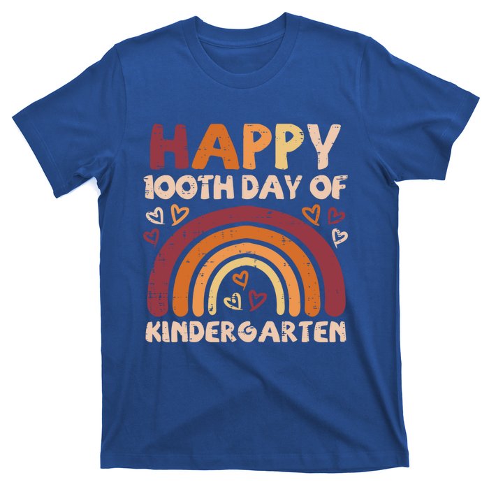 Happy 100th Day Of Kindergarten Rainbow 100 Days Teacher Cute Gift T-Shirt