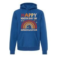 Happy 100th Day Of Kindergarten Rainbow 100 Days Teacher Cute Gift Premium Hoodie